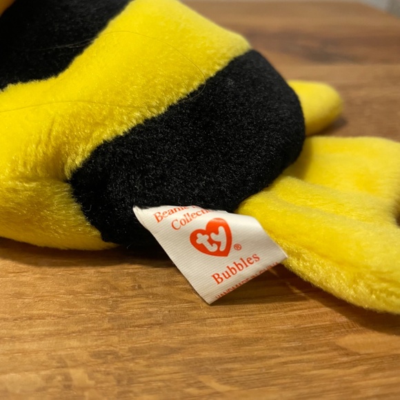 Ty Beanie Babies Bubbles Fish Yellow Black 1995 – New Tag On VINTAGE - Picture 5 of 8
